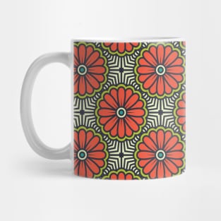 Moroccan Red Flower Pattern Mug